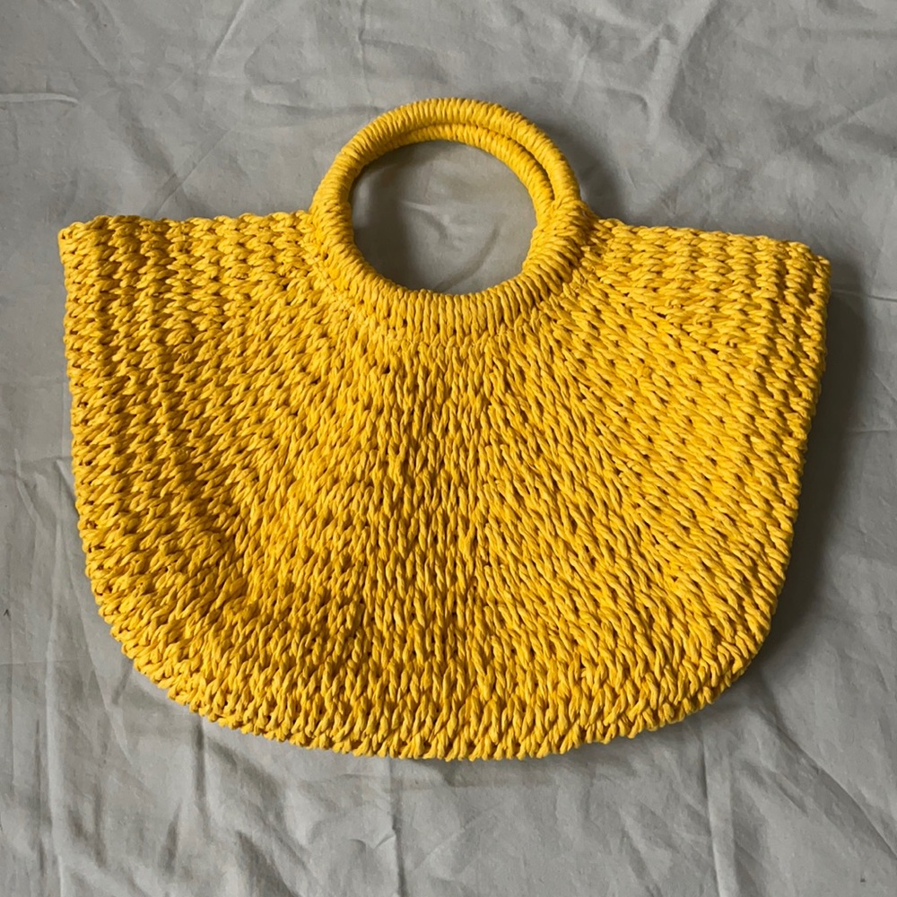 Forever 21 Crossi yellow wicker bag